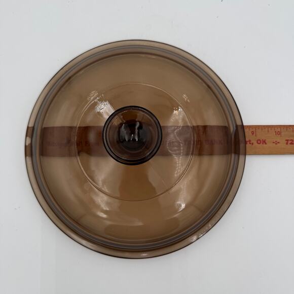 Vintage Pyrex Visions Amber V-2.5-C Lid Only Fits 8" Pot - Picture 4 of 5